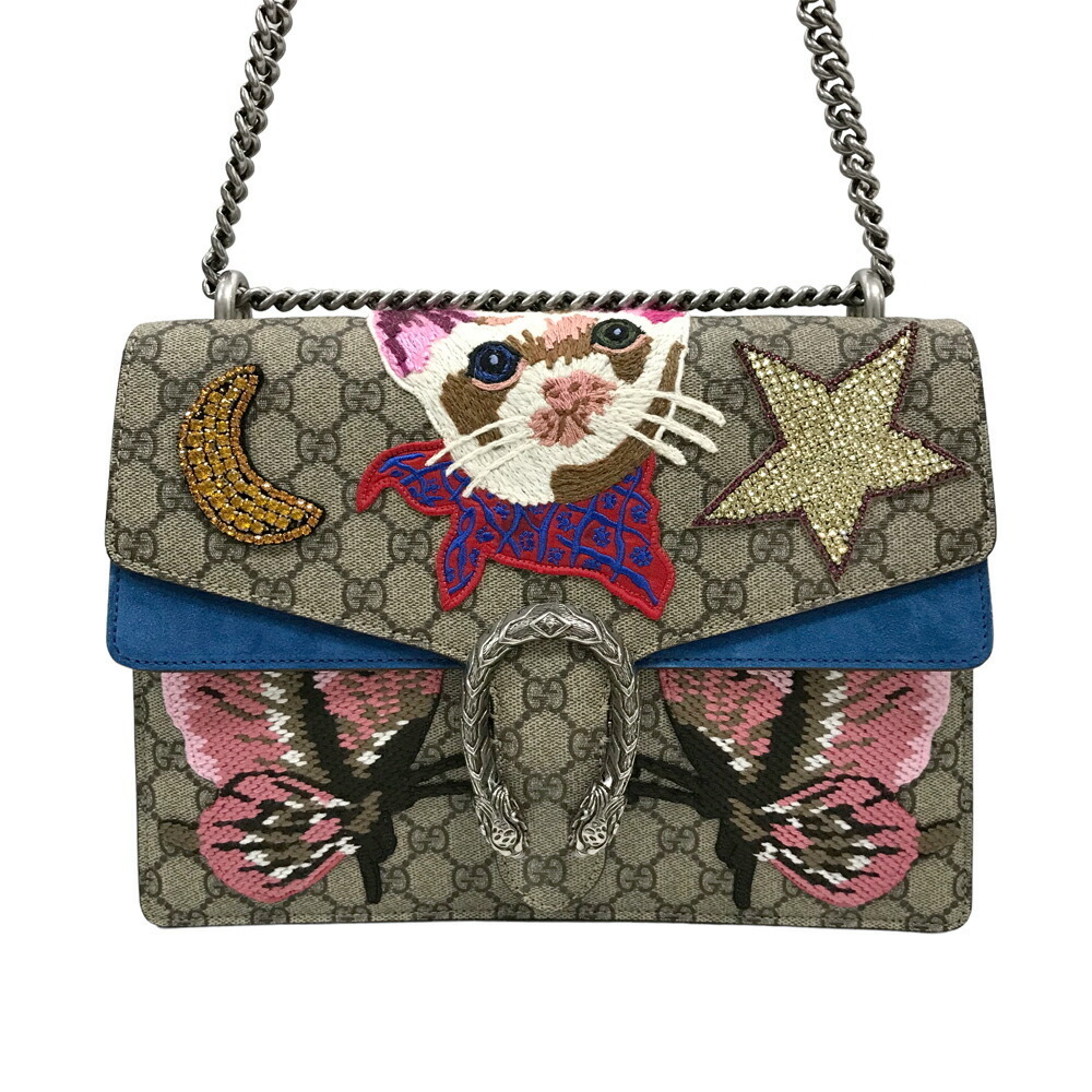 Gucci Dionysus Cat GG Chain Shoulder Bag Embroidered on - Picture 2 of 9